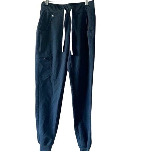Figs Technical Collection Jogger Scrub Pants XXS Navy Blue Polyester Blend Elast - Picture 1 of 11